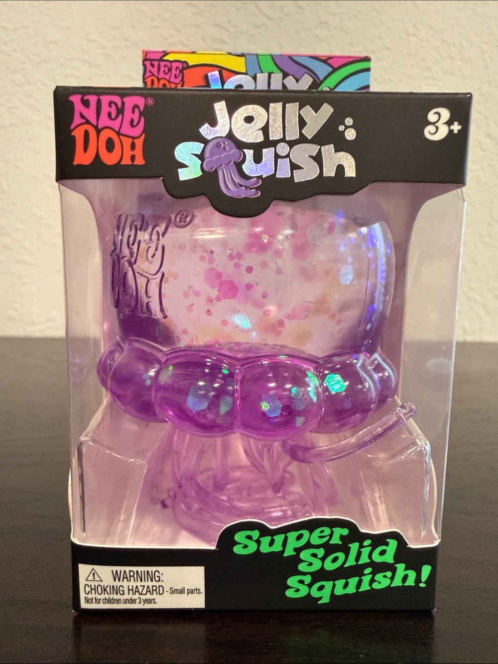 SUPER RARE NeeDoh Jelly Squish Super Solid Squish Jelly fish Toy - Purple